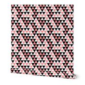 Triangles Coral Black White