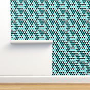 Triangles Turquoise Black White