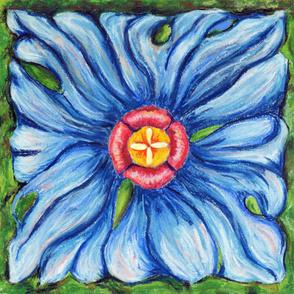 Blue Floral Medallian