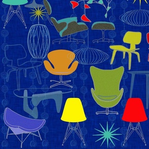 My Modern Family of Tables and Chairs 58 x 36 blue