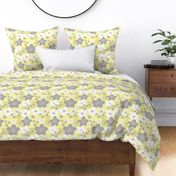 Mod Floral Gray and Yellow 1