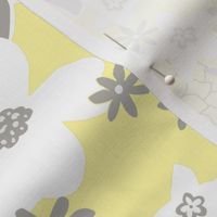 Mod Floral Gray and Yellow 1