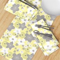 Mod Floral Gray and Yellow 1