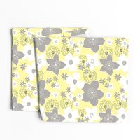 Mod Floral Gray and Yellow 1