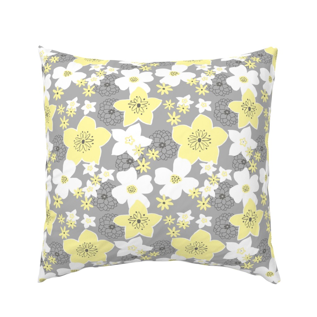 Mod Floral Yellow and Gray 2