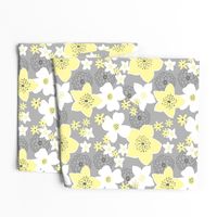 Mod Floral Yellow and Gray 2