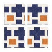 Squared Plus in Navy and Tangerine