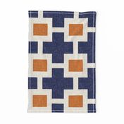 Squared Plus in Navy and Tangerine