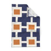 Squared Plus in Navy and Tangerine