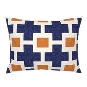 Squared Plus in Navy and Tangerine