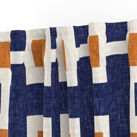Squared Plus in Navy and Tangerine