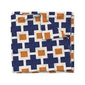 Squared Plus in Navy and Tangerine