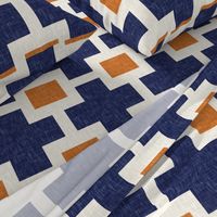 Squared Plus in Navy and Tangerine