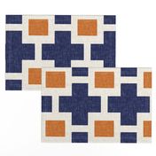 Squared Plus in Navy and Tangerine