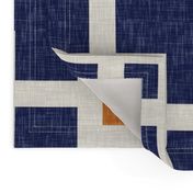 Squared Plus in Navy and Tangerine