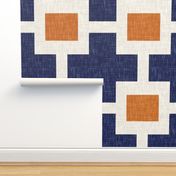 Squared Plus in Navy and Tangerine