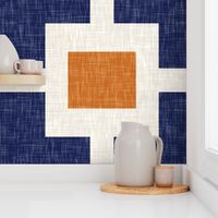 Squared Plus in Navy and Tangerine