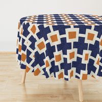 Squared Plus in Navy and Tangerine