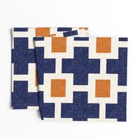 Squared Plus in Navy and Tangerine