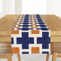 Squared Plus in Navy and Tangerine