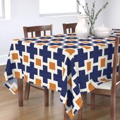 Squared Plus in Navy and Tangerine