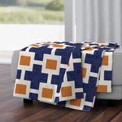 Squared Plus in Navy and Tangerine