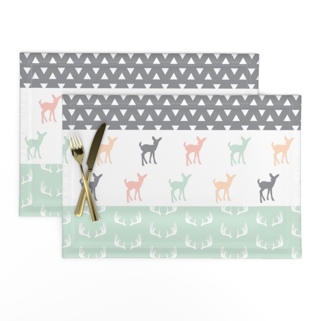 Girl Woodland Wholecloth // pink/grey/mint