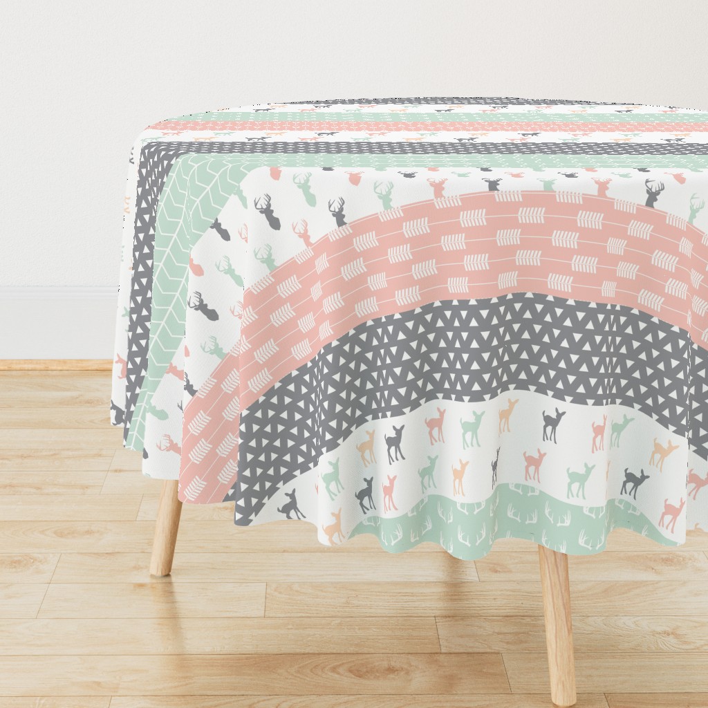 Girl Woodland Wholecloth // pink/grey/mint