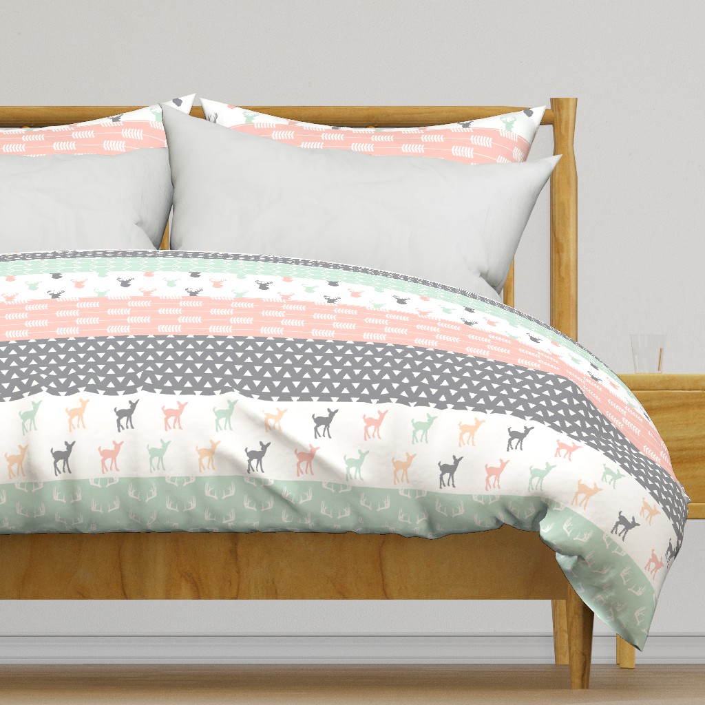 Girl Woodland Wholecloth // pink/grey/mint