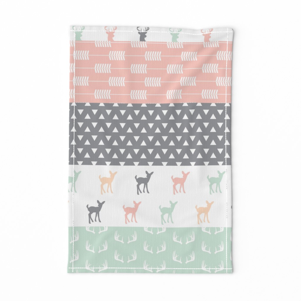 Girl Woodland Wholecloth // pink/grey/mint