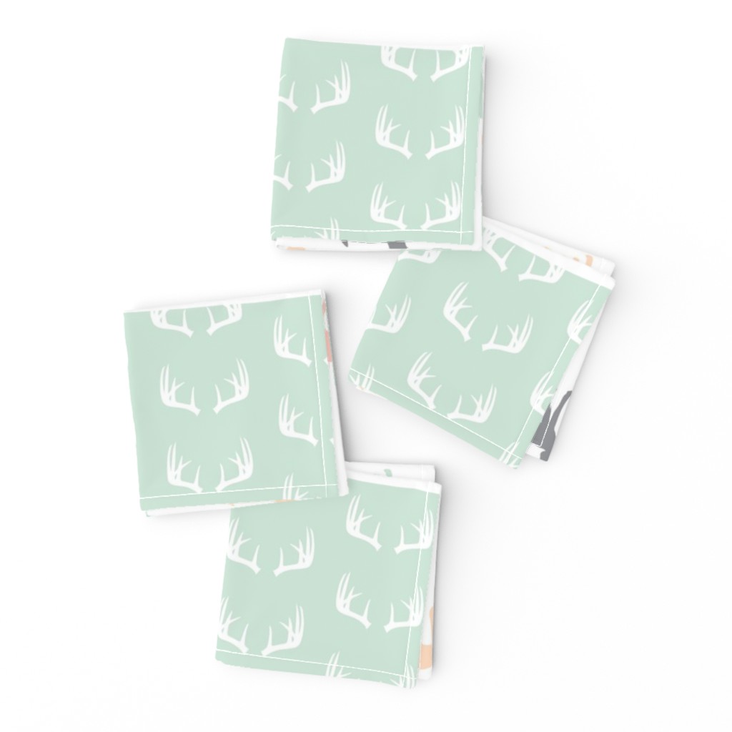 Girl Woodland Wholecloth // pink/grey/mint