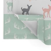 Girl Woodland Wholecloth // pink/grey/mint