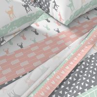 Girl Woodland Wholecloth // pink/grey/mint