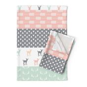 Girl Woodland Wholecloth // pink/grey/mint