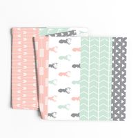 Girl Woodland Wholecloth // pink/grey/mint