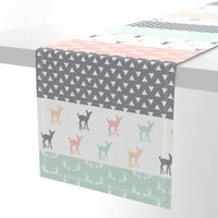 Girl Woodland Wholecloth // pink/grey/mint