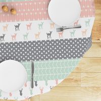 Girl Woodland Wholecloth // pink/grey/mint