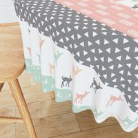 Girl Woodland Wholecloth // pink/grey/mint