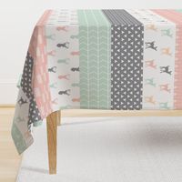 Girl Woodland Wholecloth // pink/grey/mint