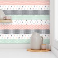 Girl Woodland Wholecloth // pink/grey/mint