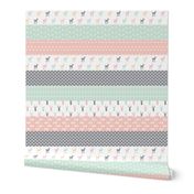 Girl Woodland Wholecloth // pink/grey/mint