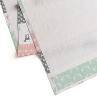 Girl Woodland Wholecloth // pink/grey/mint