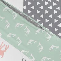 Girl Woodland Wholecloth // pink/grey/mint