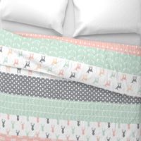 Girl Woodland Wholecloth // pink/grey/mint