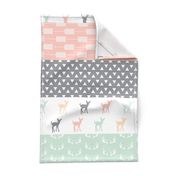 Girl Woodland Wholecloth // pink/grey/mint