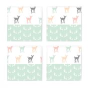 Girl Woodland Wholecloth // pink/grey/mint