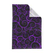 Fancy Swirls - Purple on Black