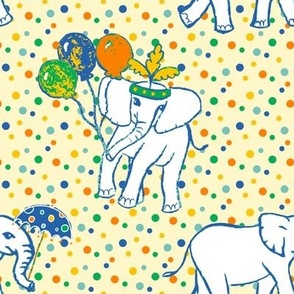 elephant babies - soft yellow