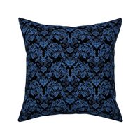 Black and blue damask