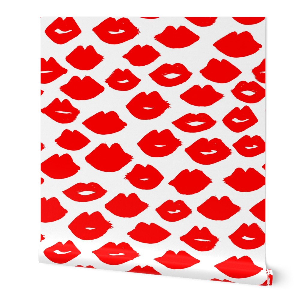 lips // kisses red and white valentines love lipstick beauty fashion makeup illustration print